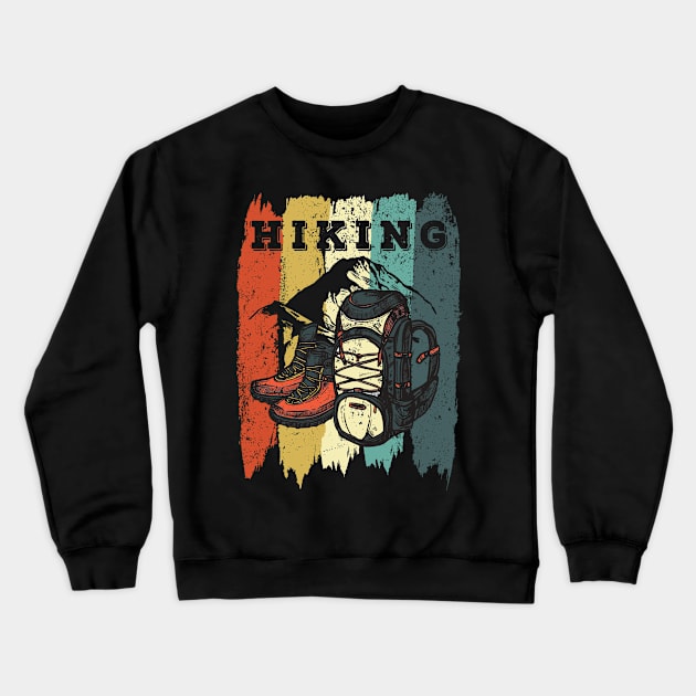 Vintage Hiking t shirts Camping Gears Retro Hiker Gift for men women Crewneck Sweatshirt by Boneworkshop